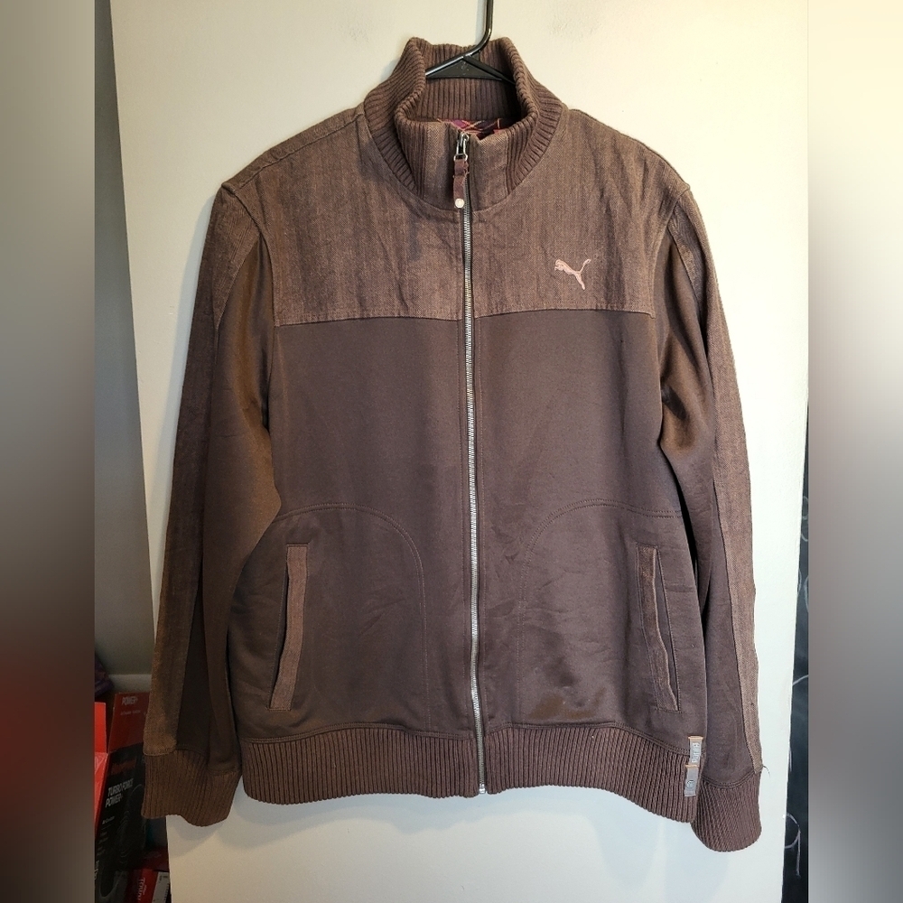 Puma Brown Zip-Up Jacket, Size XL